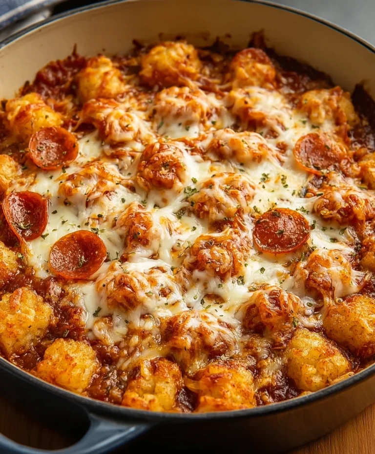 Easy Pizza Casserole with Tater Tots Beef