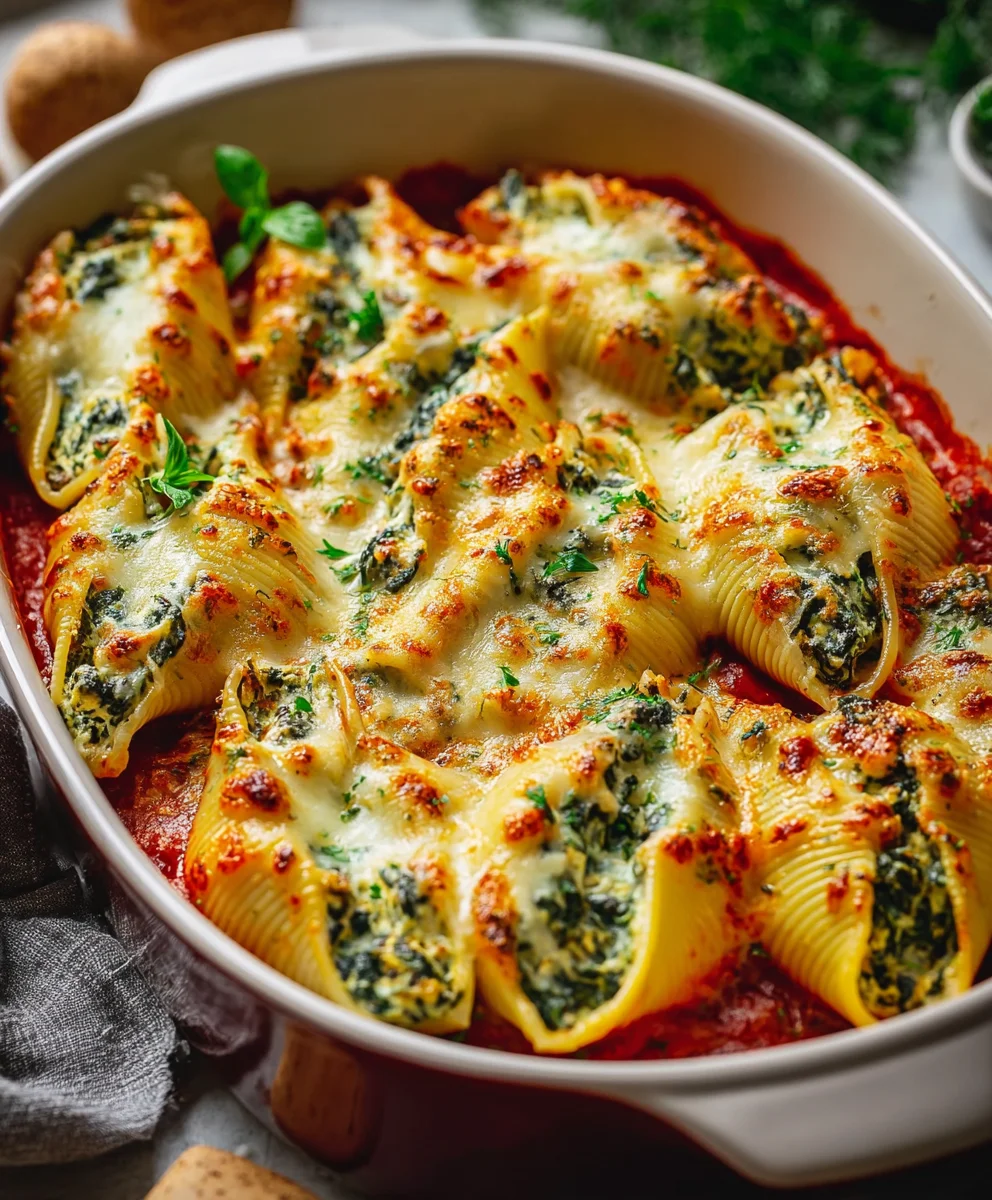 Spinach Ricotta Stuffed Shells- Easy Dinner Recipe