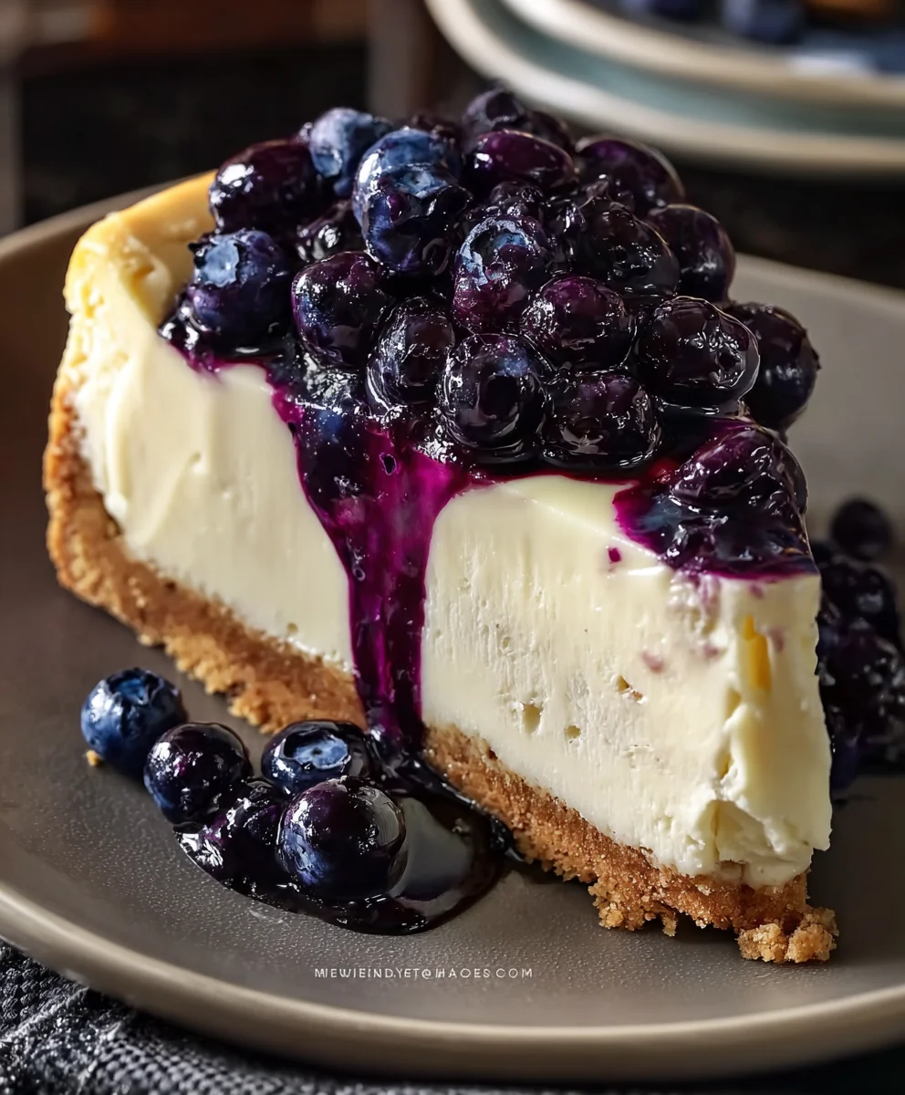 White Chocolate Blueberry Cheesecake - Creamy & Delicious