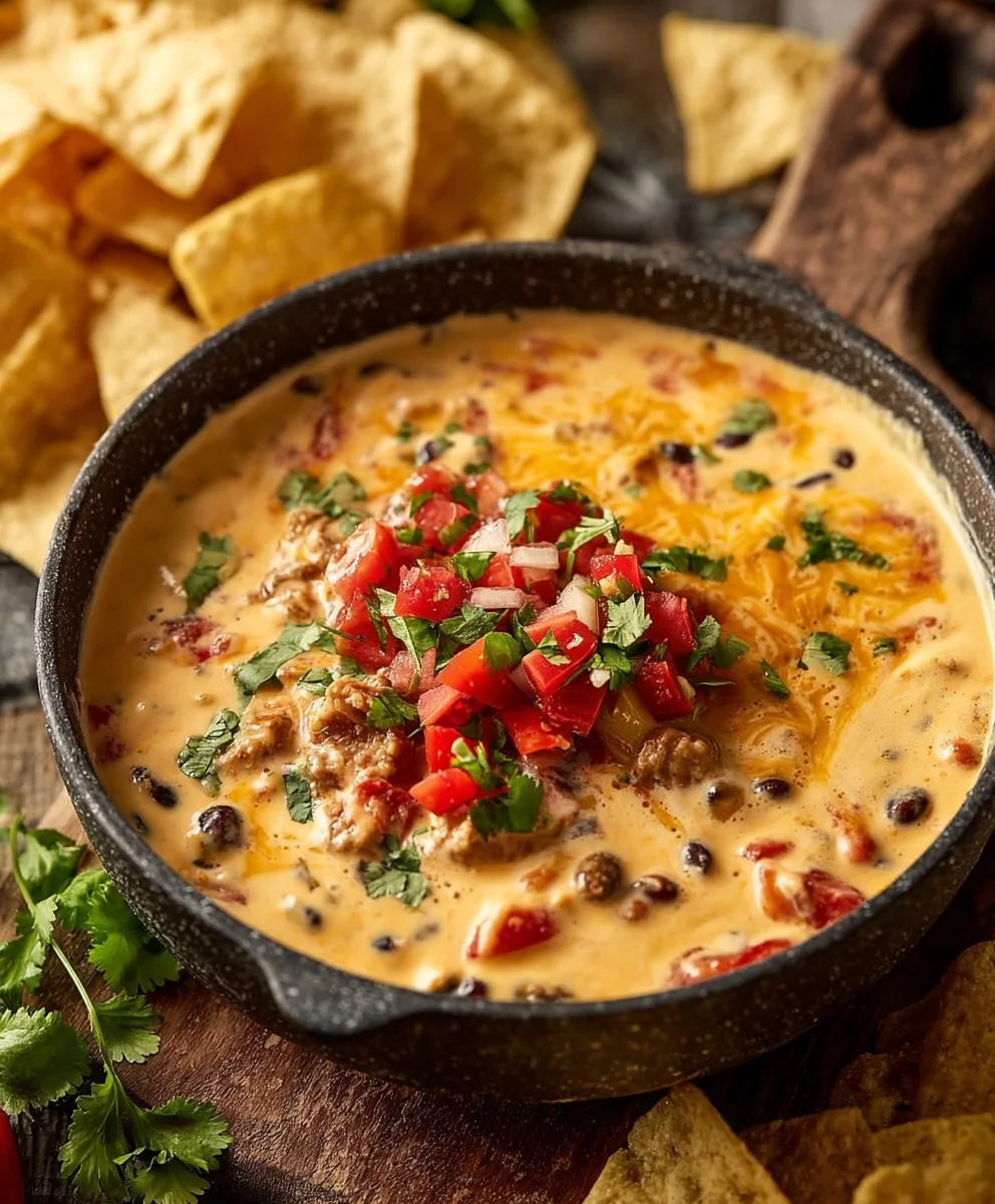 Easy Cowboy Queso Dip Recipe-Spicy Beef Cheese Dip