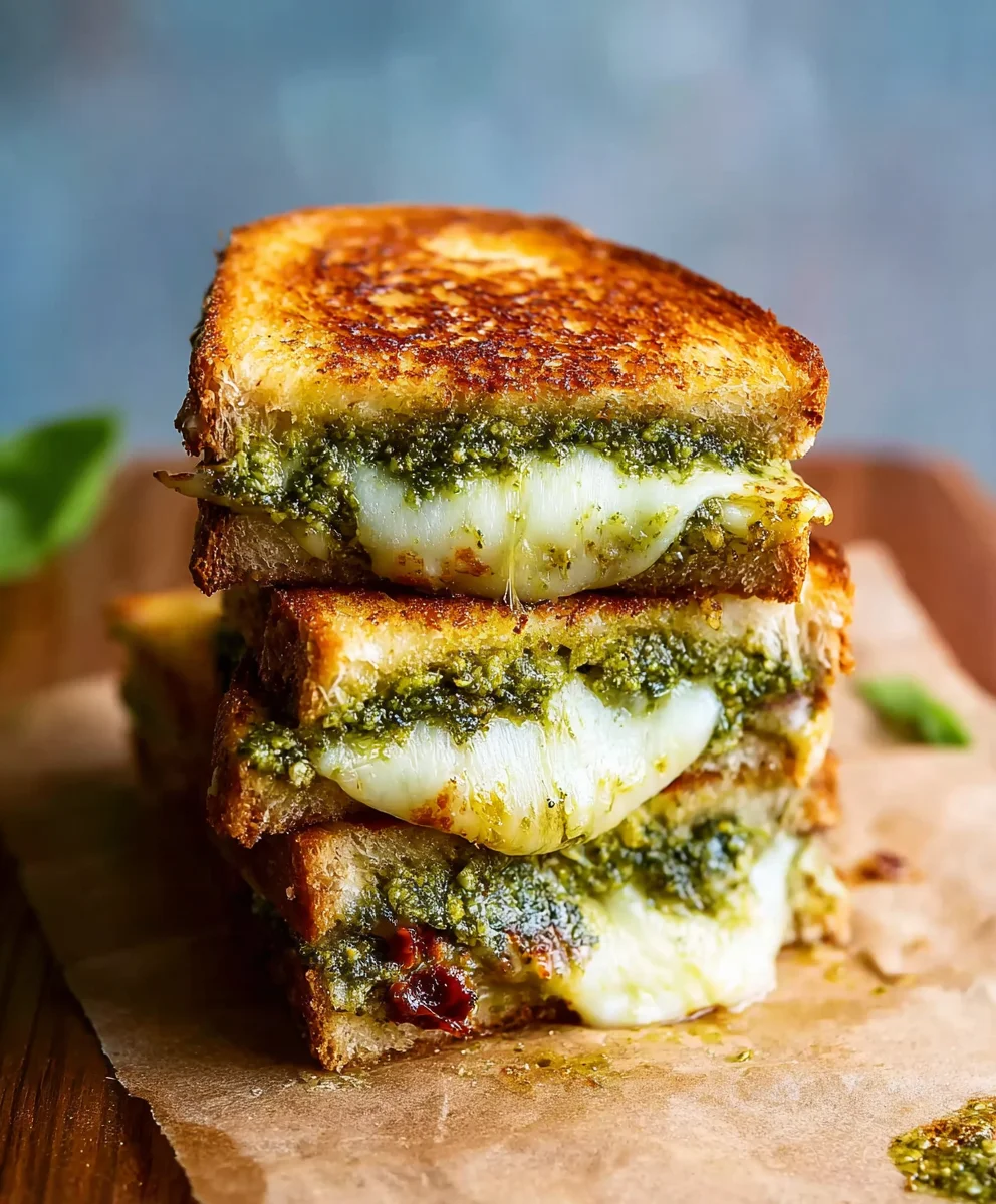 Sourdough Pesto Grilled Cheese-Ultimate Comfort Food