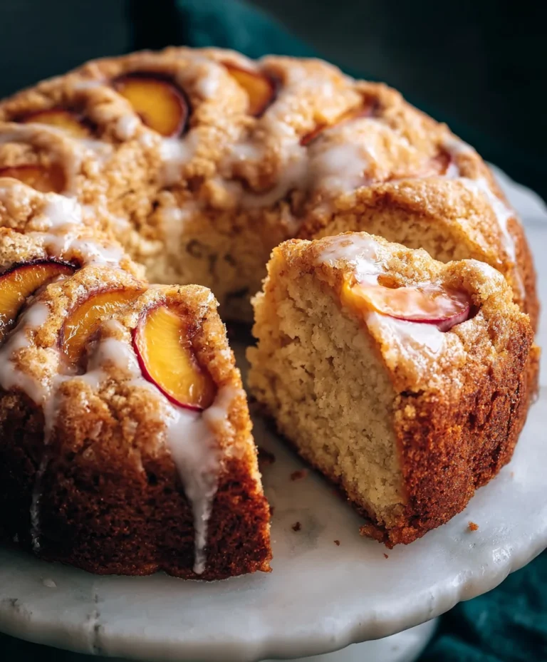 Vegan Peach Coffee Cake-Easy Delicious Recipe