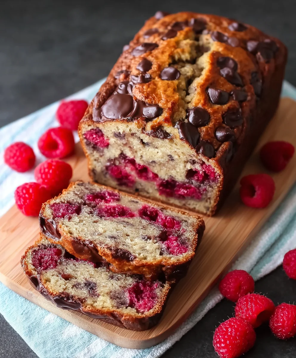 Raspberry Dark Chocolate Banana Bread Recipe