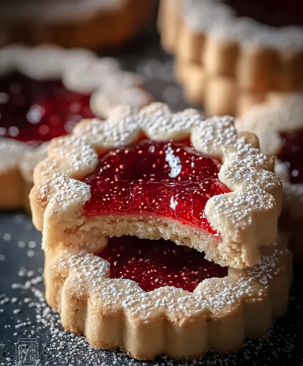 Classic Raspberry Linzer Cookies - Buttery & Delicious