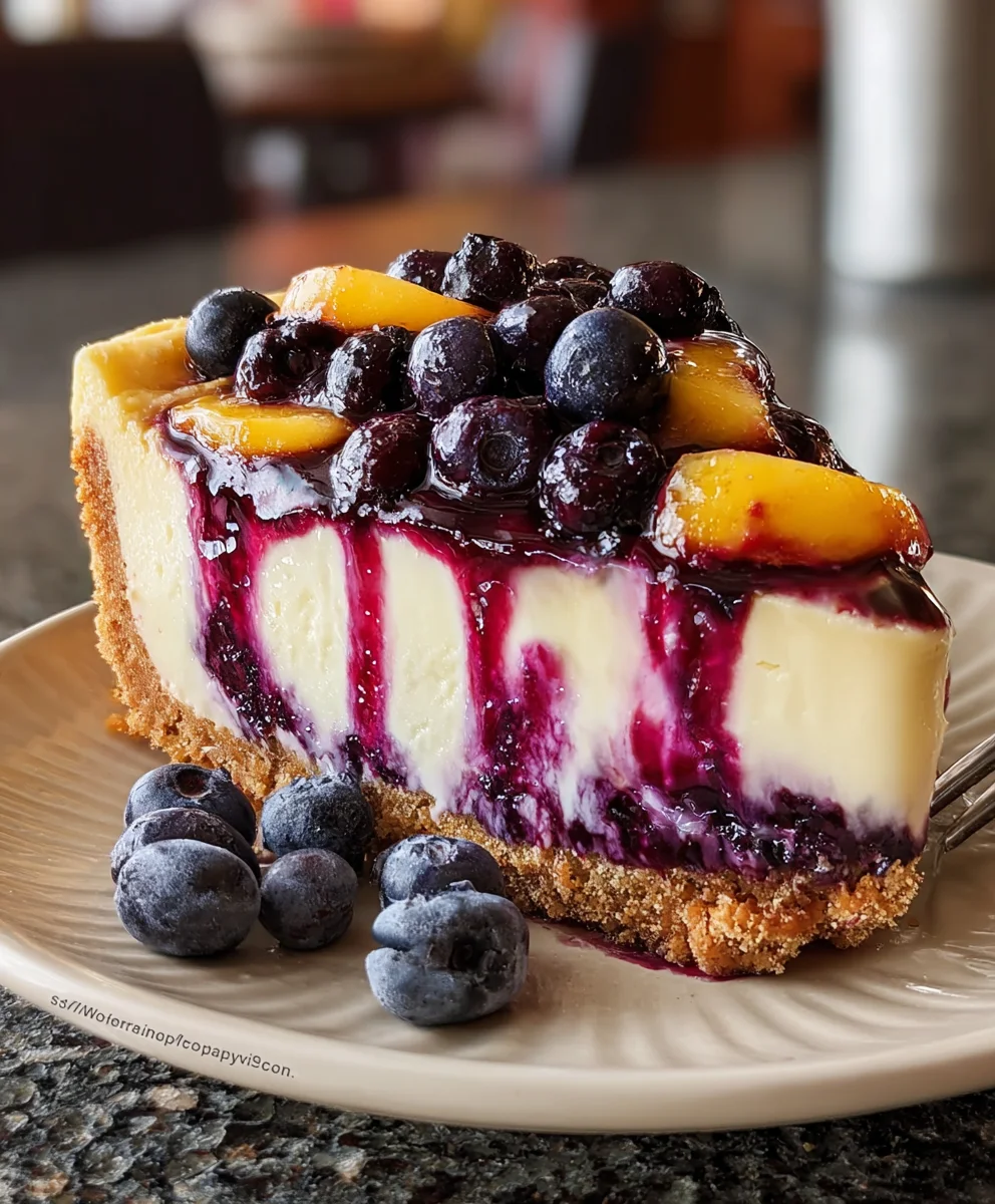 Peach Blueberry Cheesecake Recipe - Easy & Delicious
