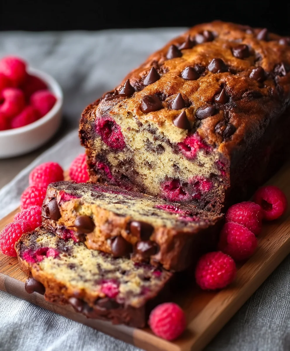 Raspberry Dark Chocolate Banana Bread Recipe