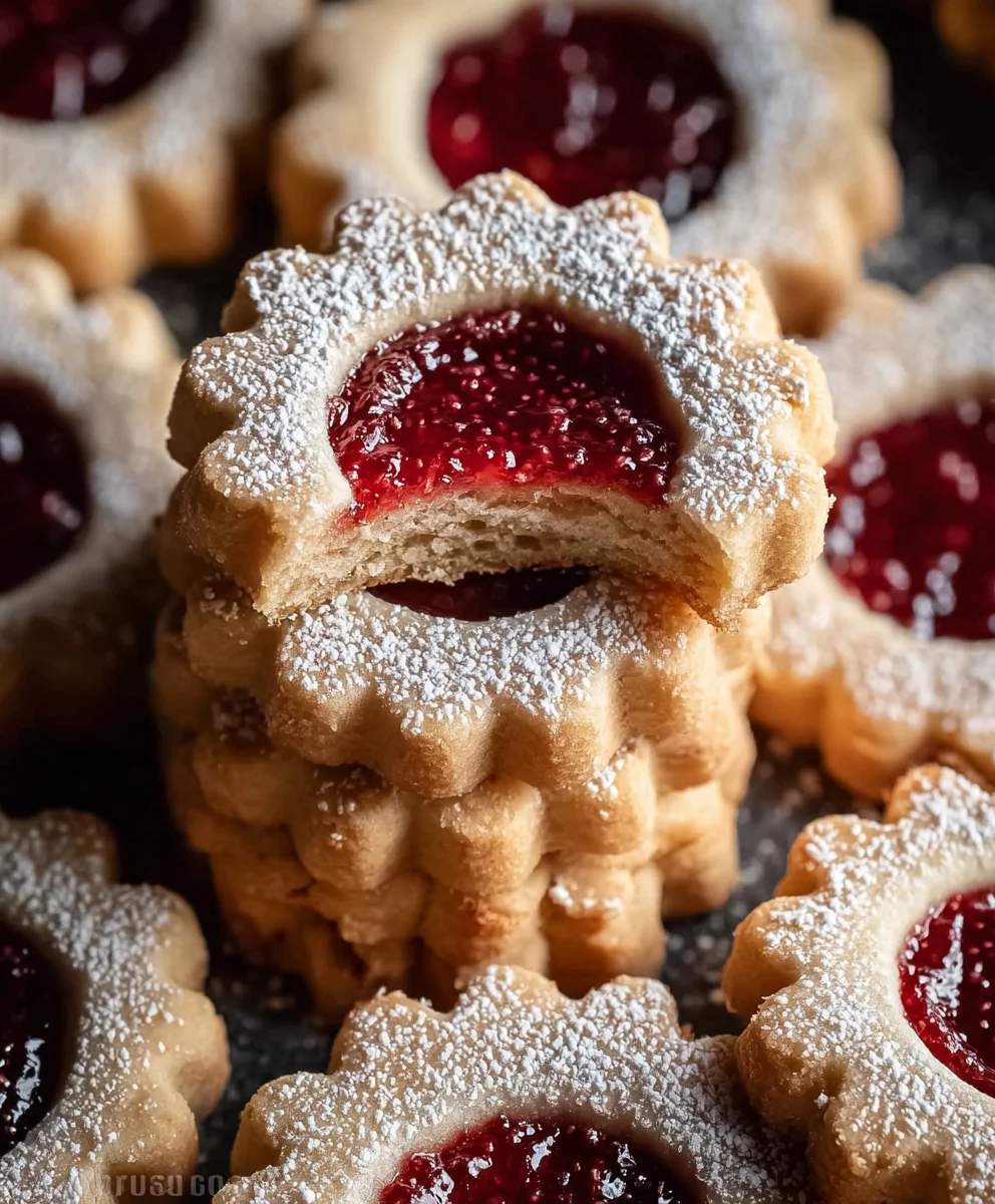 Classic Raspberry Linzer Cookies - Buttery & Delicious