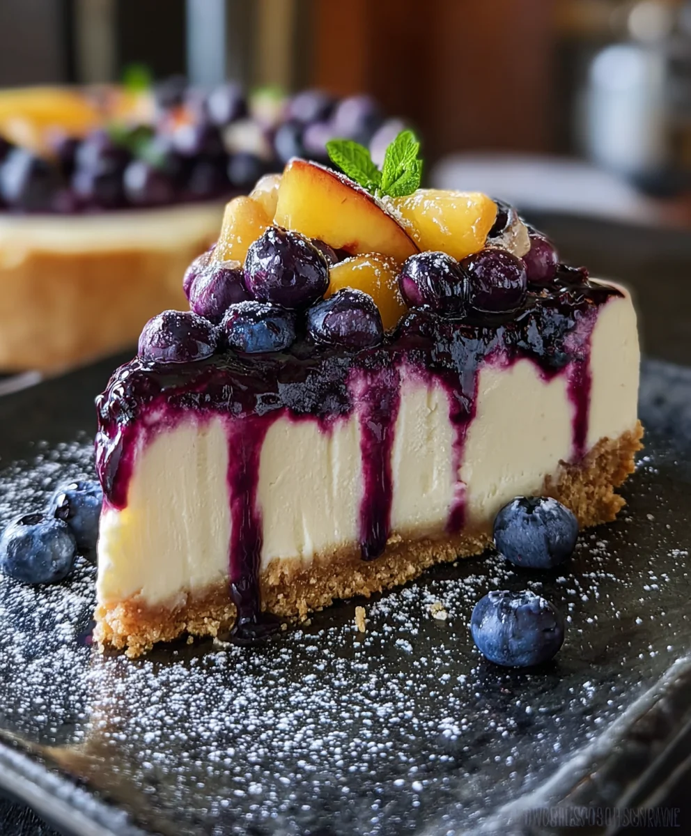 Peach Blueberry Cheesecake Recipe - Easy & Delicious