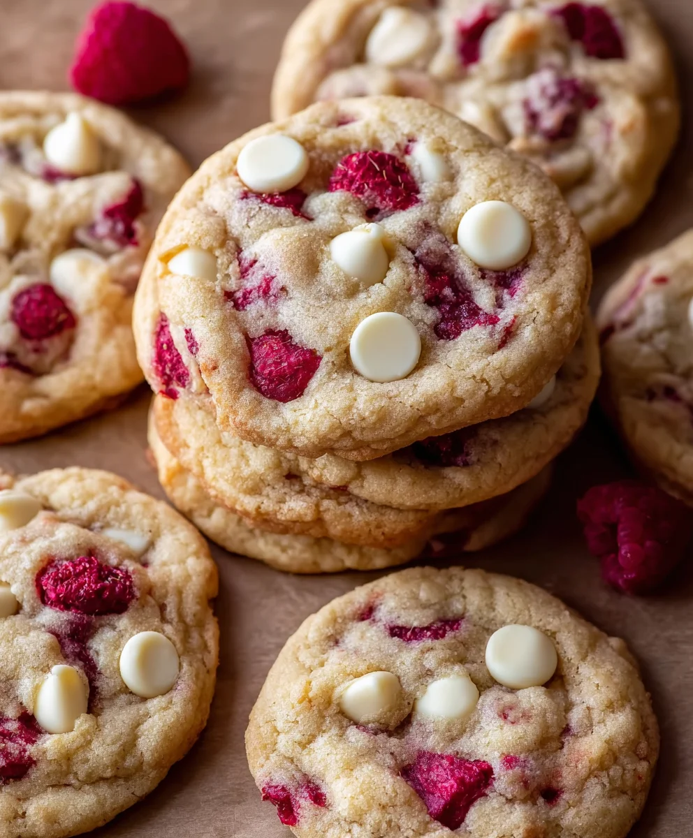 Raspberry White Chocolate Cookies-Easy Recipe