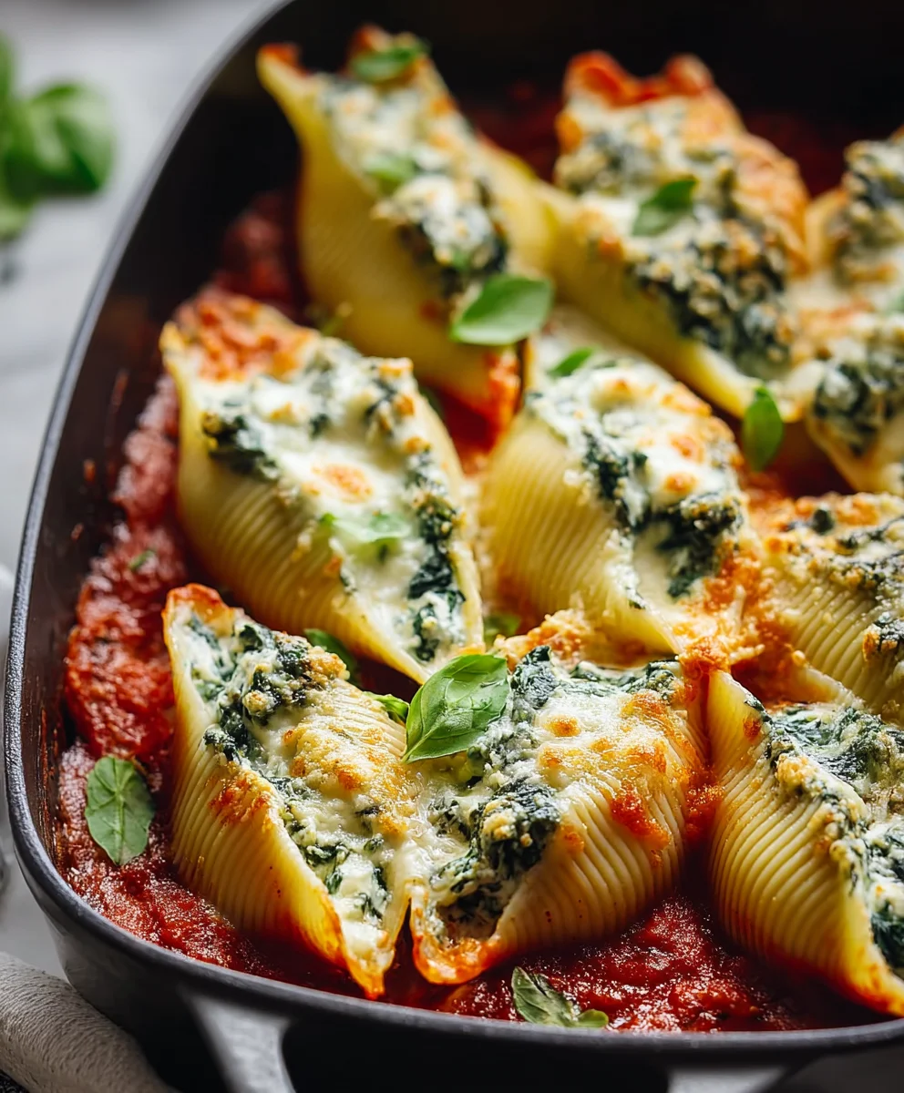 Spinach Ricotta Stuffed Shells- Easy Dinner Recipe