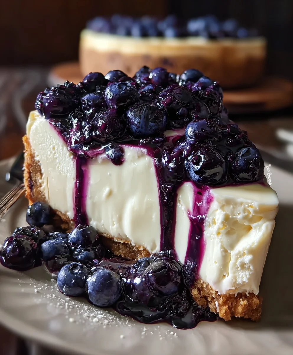 White Chocolate Blueberry Cheesecake - Creamy & Delicious