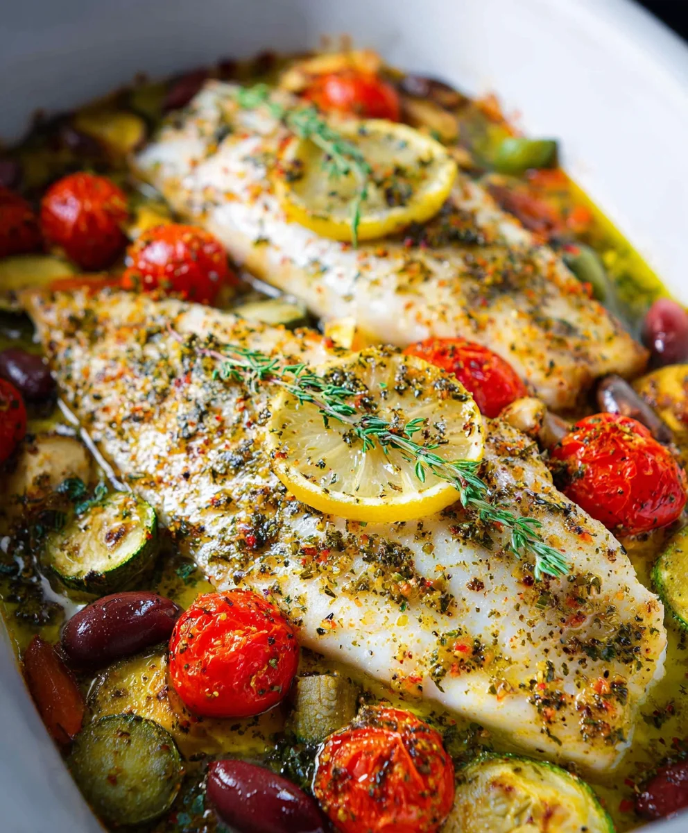 Easy Mediterranean Baked Fish-Quick & Flavorful Recipe