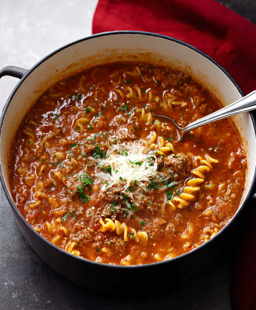 Easy Lasagna Soup Recipe - Hearty Beef Dinner