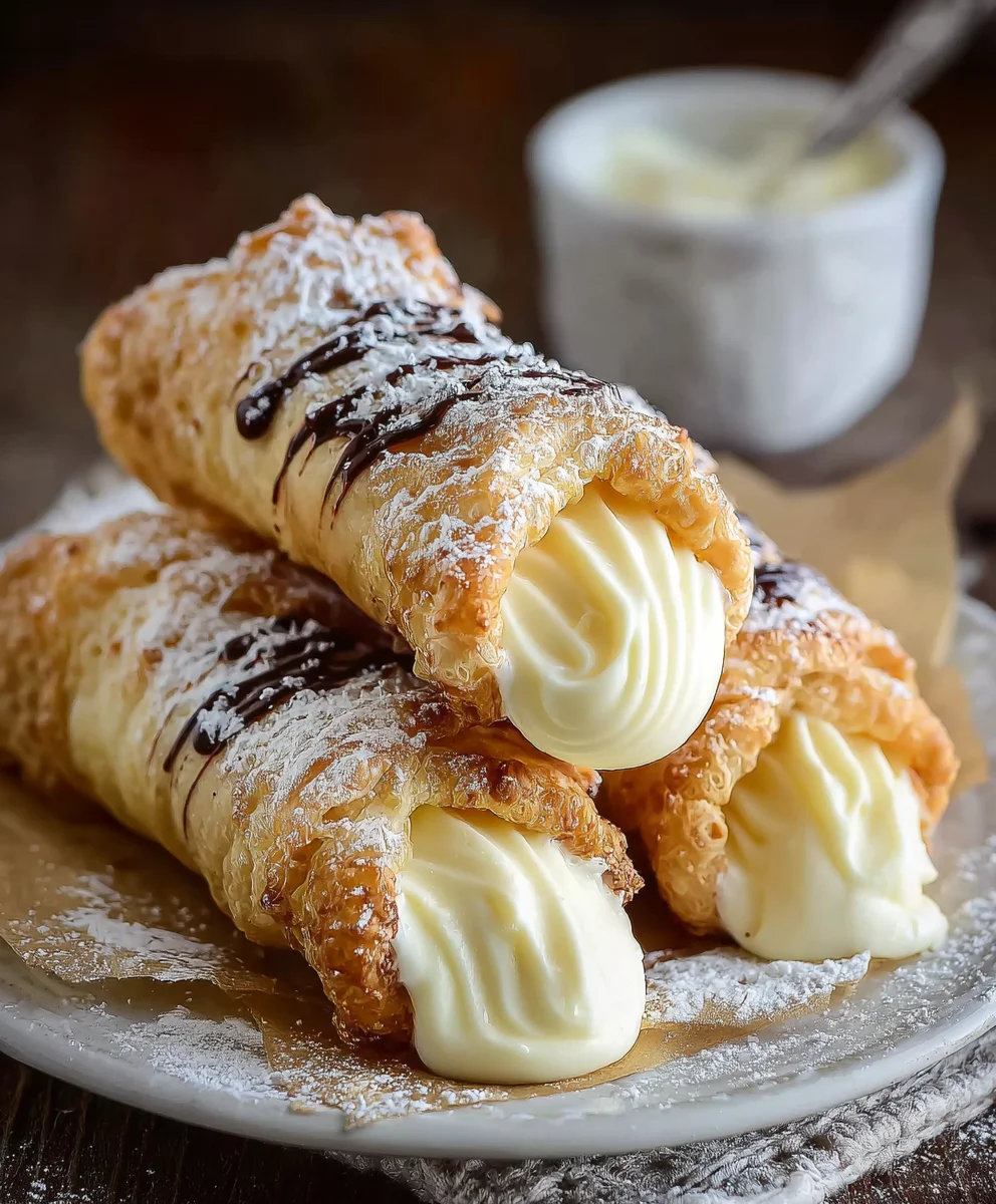 Easy Italian Cream Stuffed Cannoncini Recipe