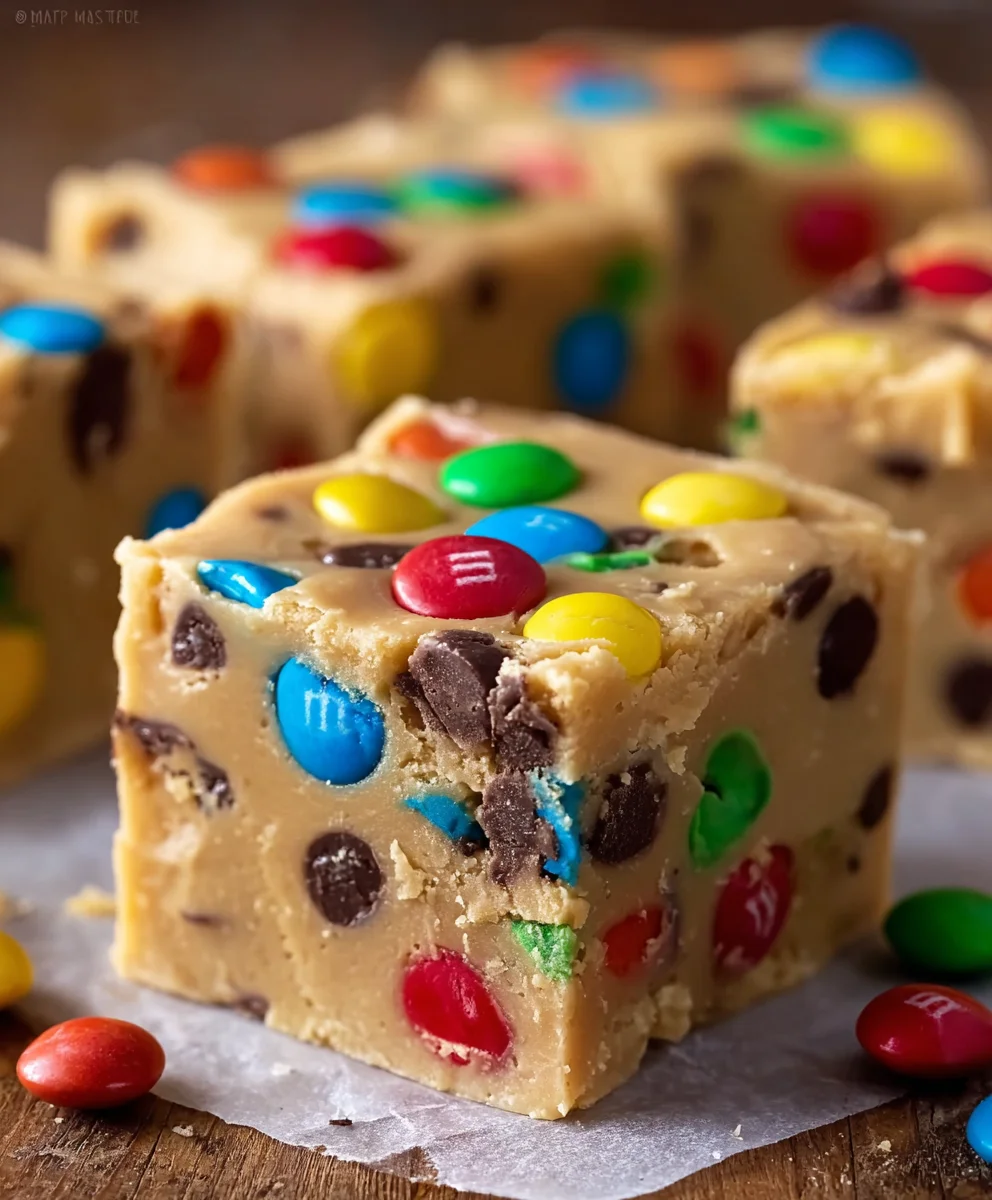 M&M Cookie Dough Fudge - Easy No-Bake Dessert