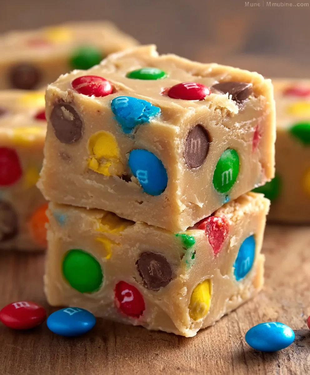 M&M Cookie Dough Fudge - Easy No-Bake Dessert