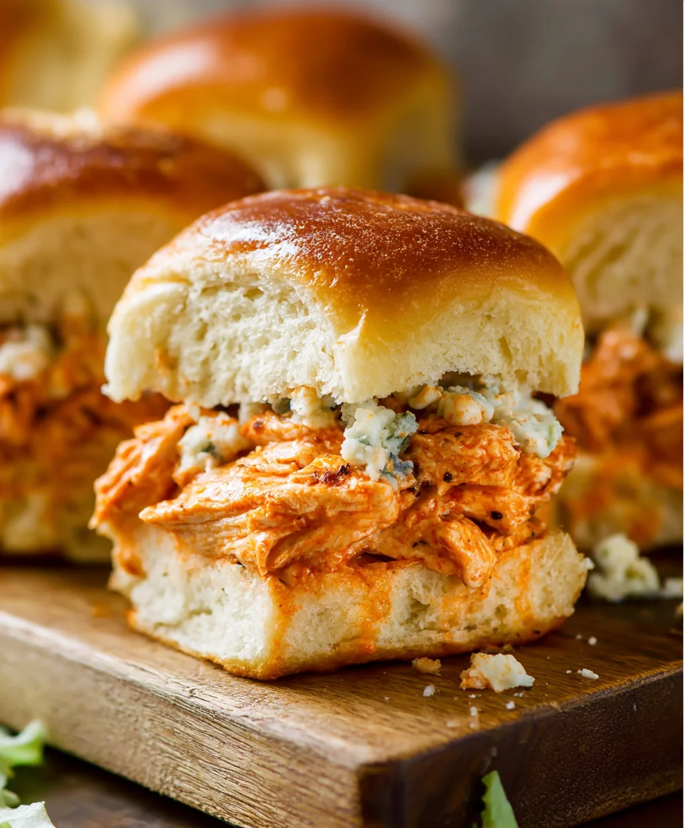 Spicy Buffalo Chicken Sliders-Easy Appetizer Recipe