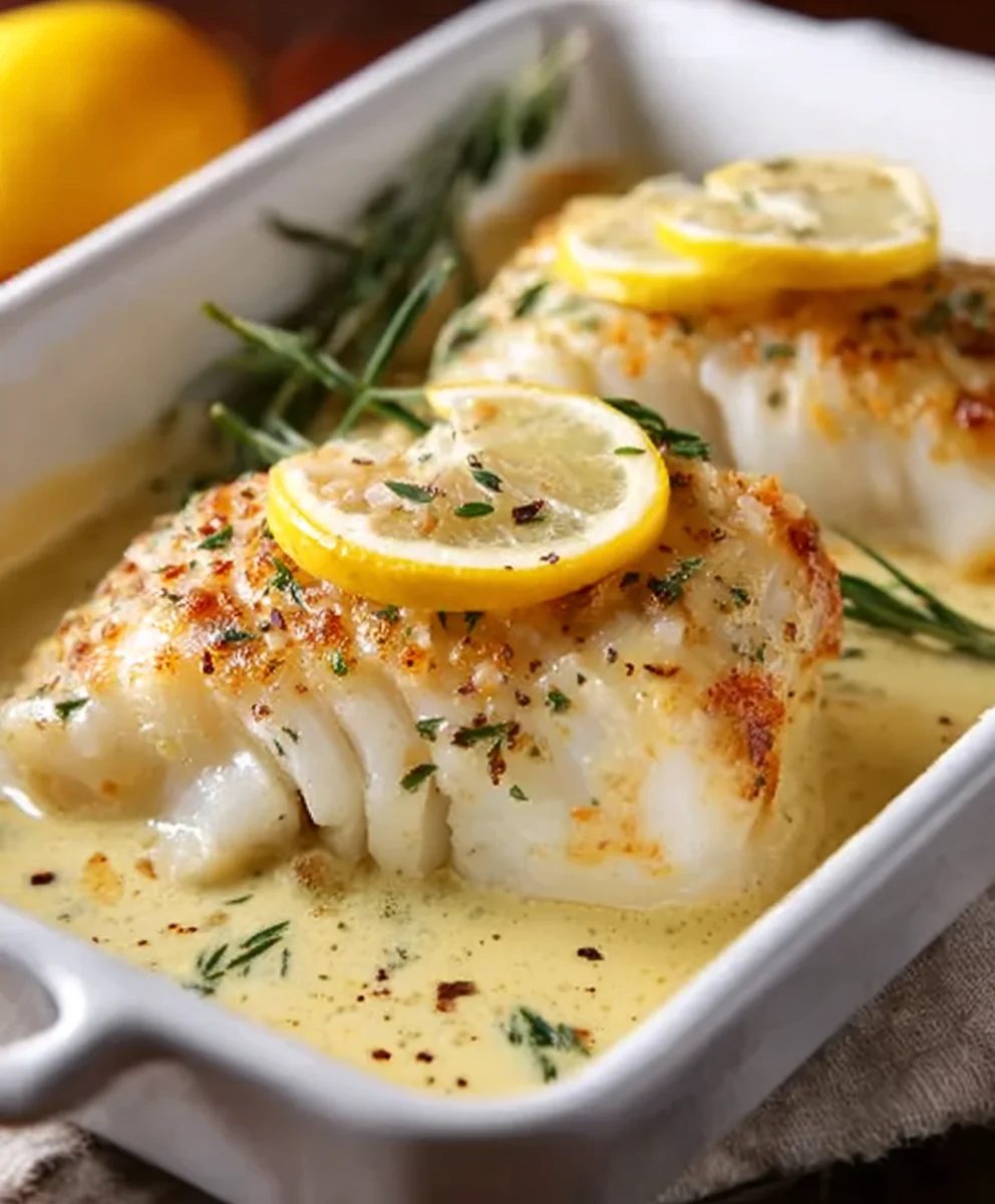 Baked Cod Coconut Lemon Cream Sauce Recipe