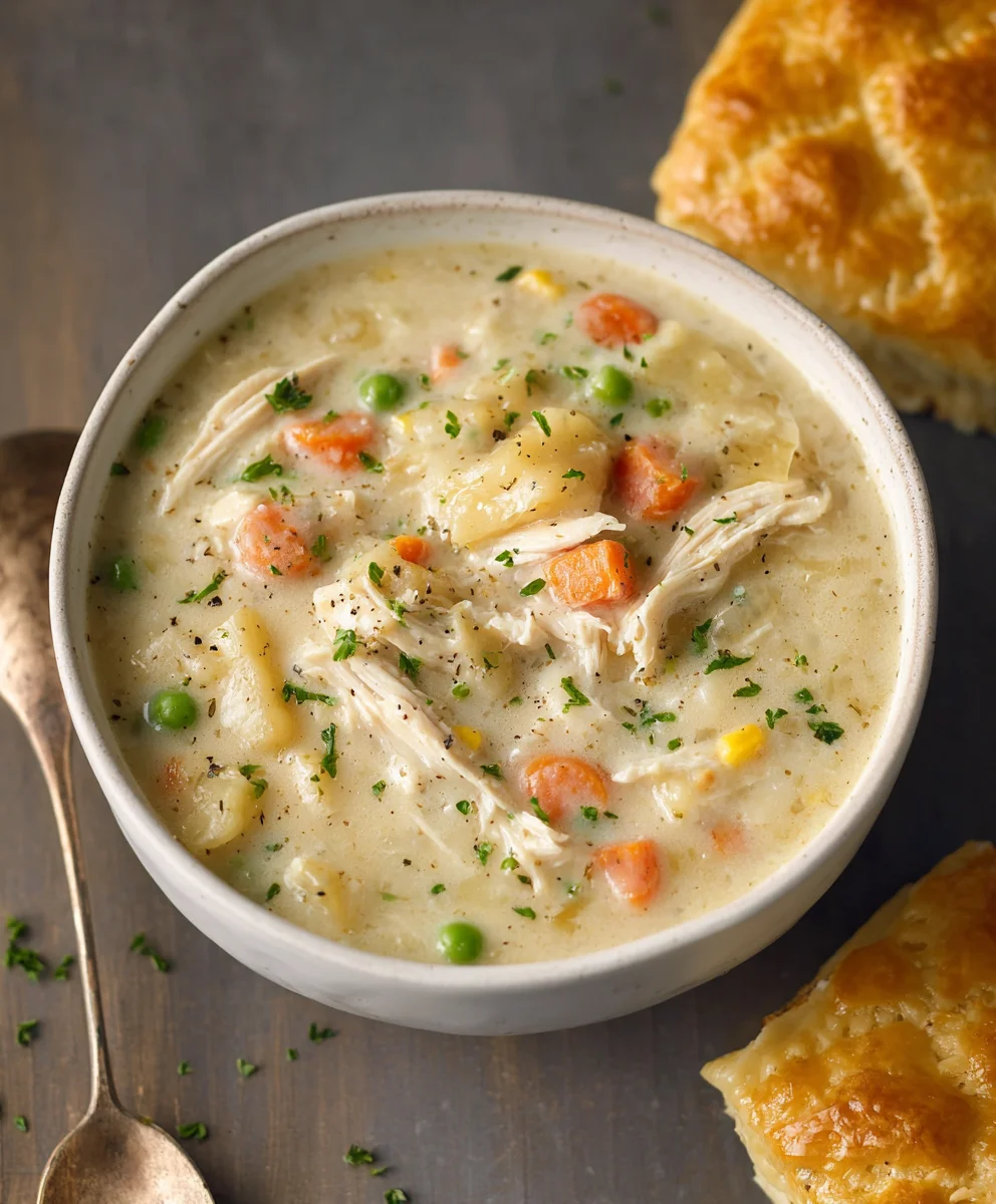 Easy Chicken Pot Pie Soup - Comforting & Delicious