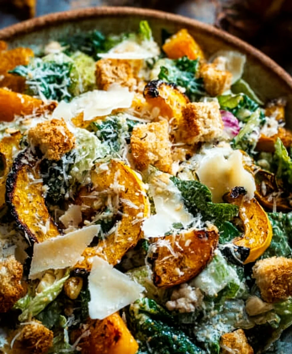 Autumn Caesar Salad-Delicata Squash Croutons
