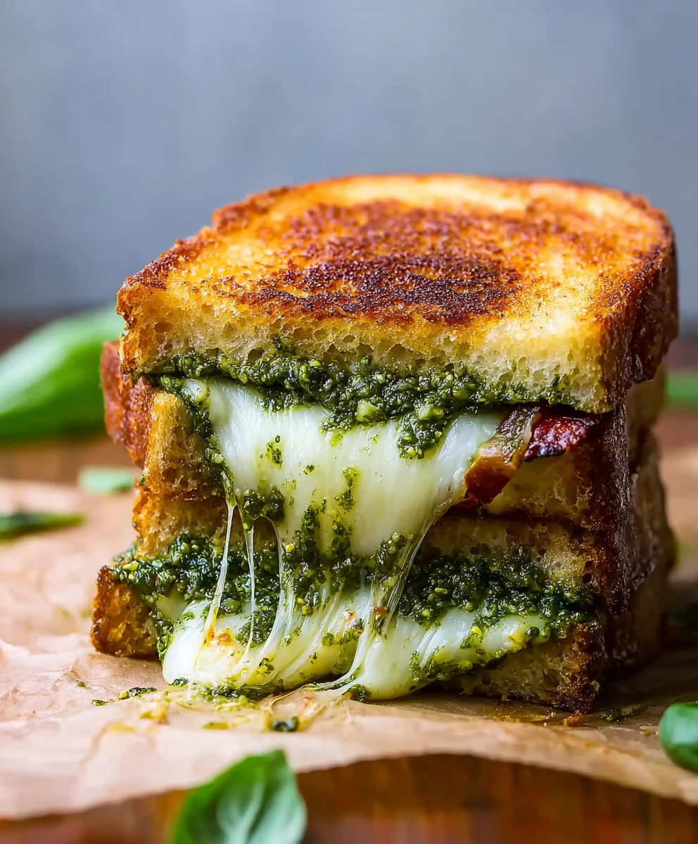 Sourdough Pesto Grilled Cheese-Ultimate Comfort Food