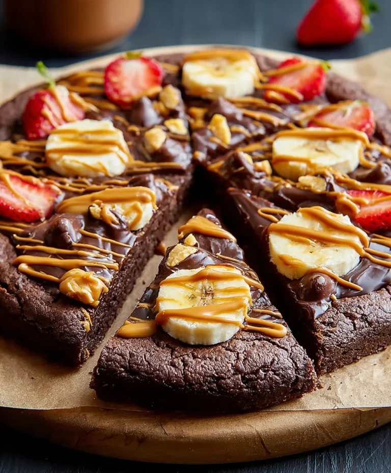 Chocolate Peanut Butter Brownie Pizza Recipe