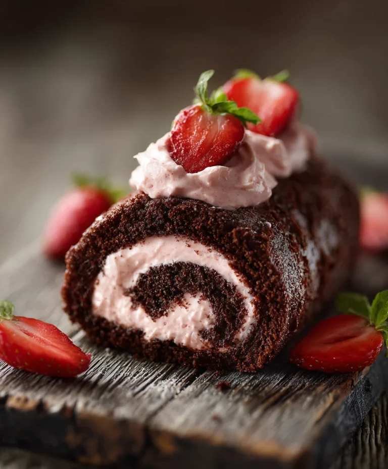 Delicious Chocolate Rolls Strawberry Cream Cheese Frosting