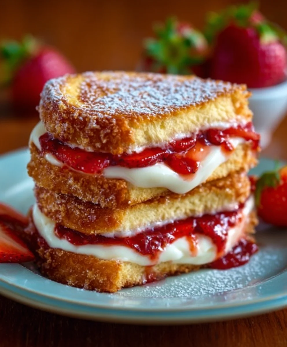 Fried Strawberry Cheesecake Sandwiches-Sweet Treat