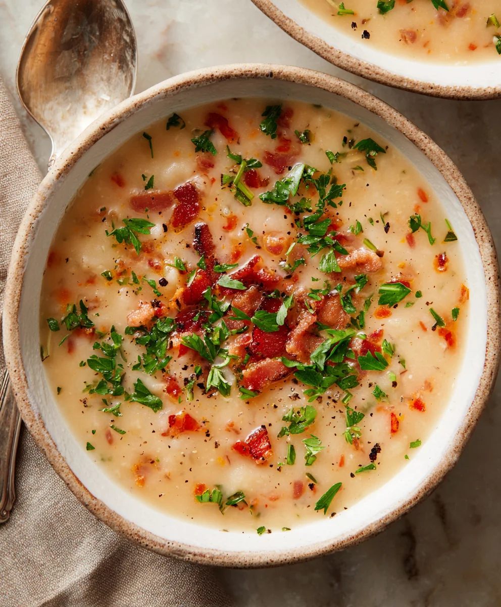 White Bean Beef Beef Bacon Soup-Hearty & Delicious