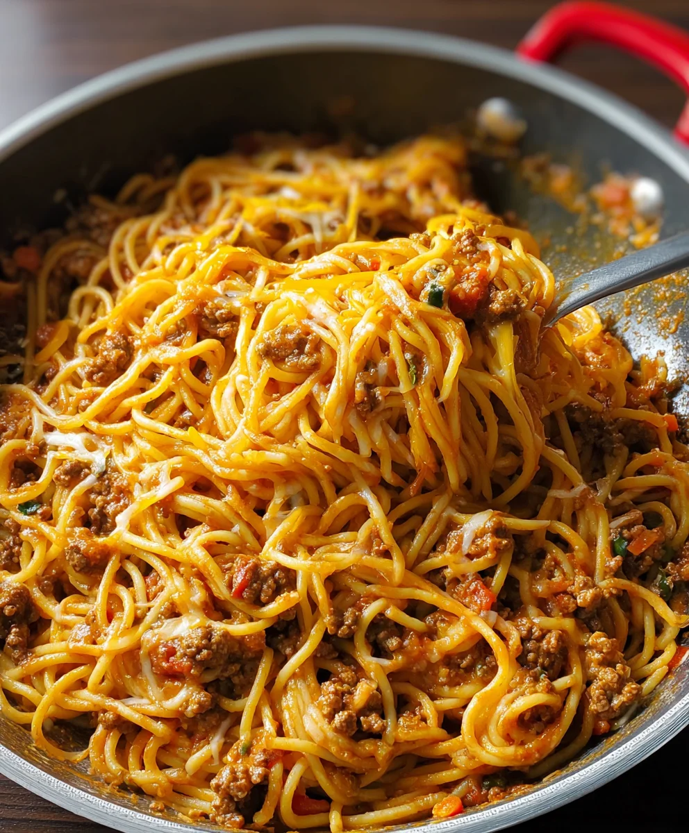 Easy One Pot Taco Spaghetti Dinner - Quick & Delicious