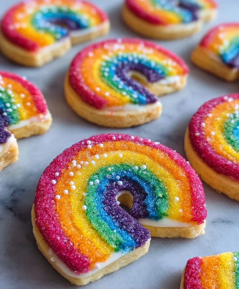 Piped Rainbow Shortbread Cookies- Festive Delight