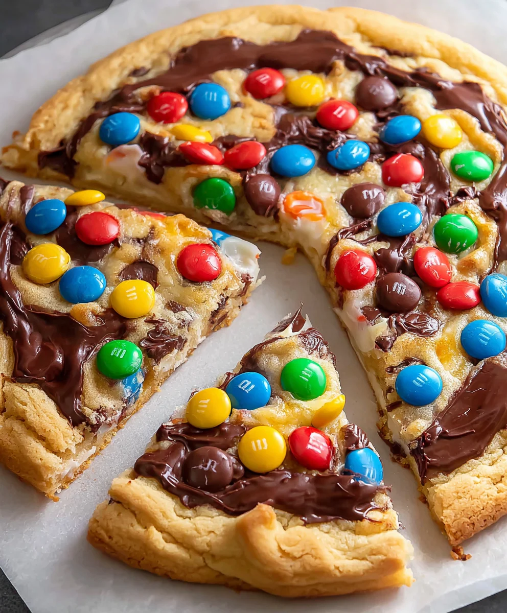 M&M Cookie Pizza Recipe-Easy Dessert Fun
