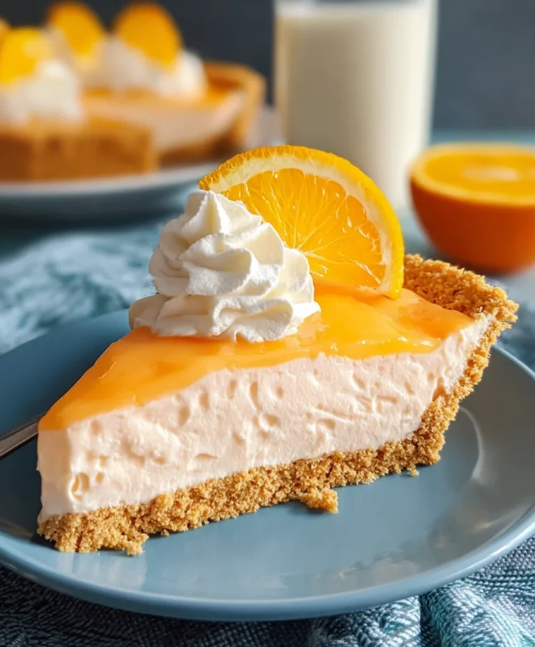 Easy Jello Creamsicle Pie-No-Bake Dessert