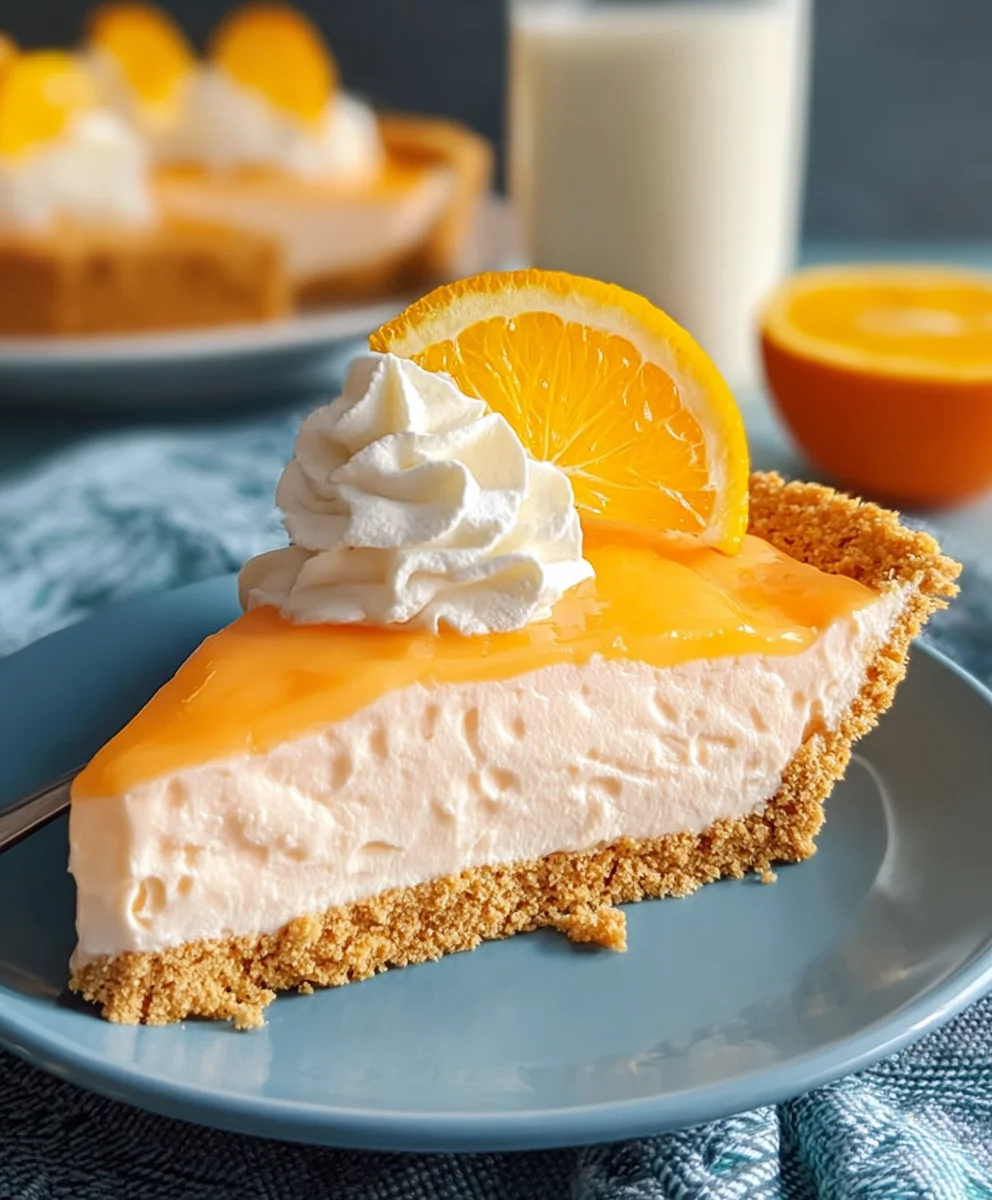Easy Jello Creamsicle Pie-No-Bake Dessert