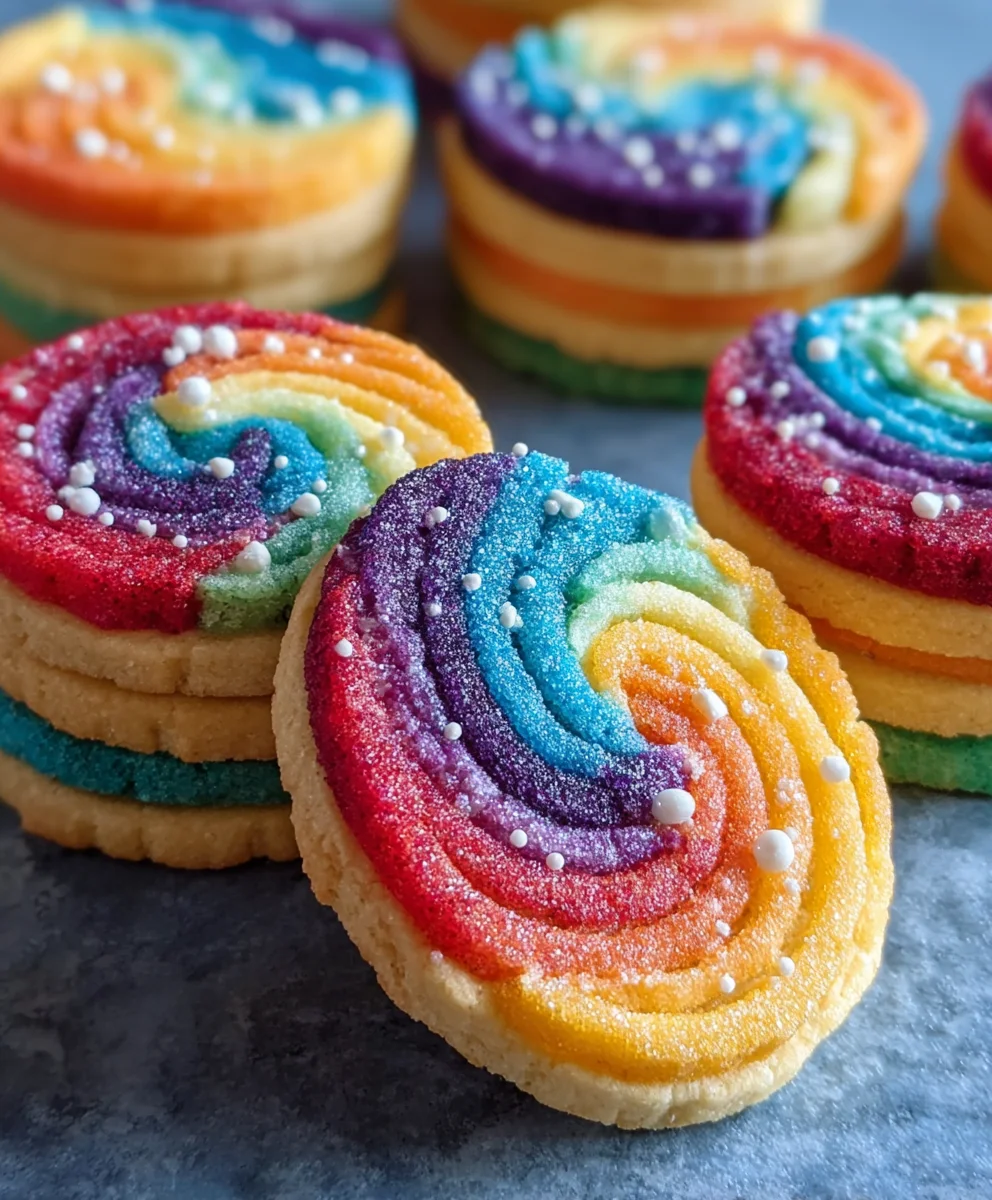 Piped Rainbow Shortbread Cookies- Festive Delight