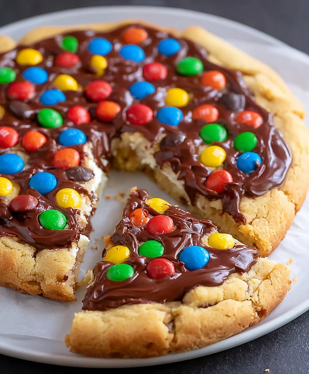 M&M Cookie Pizza Recipe-Easy Dessert Fun
