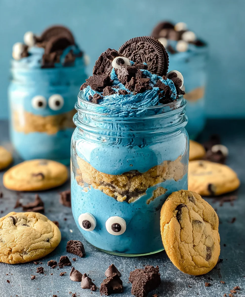 Cookie Monster Cake Jars-Fun-Easy Treat