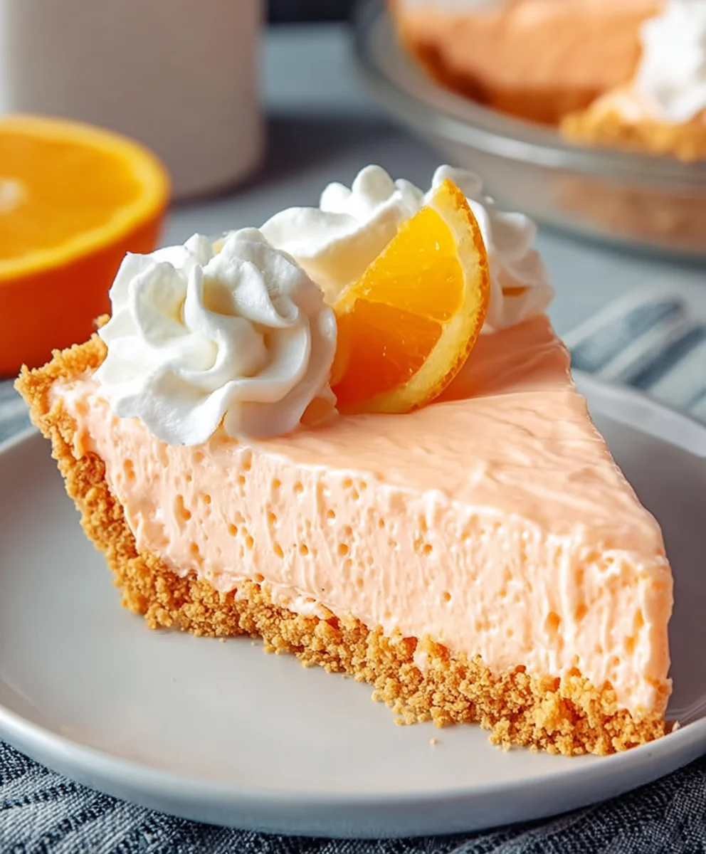 Easy Jello Creamsicle Pie-No-Bake Dessert