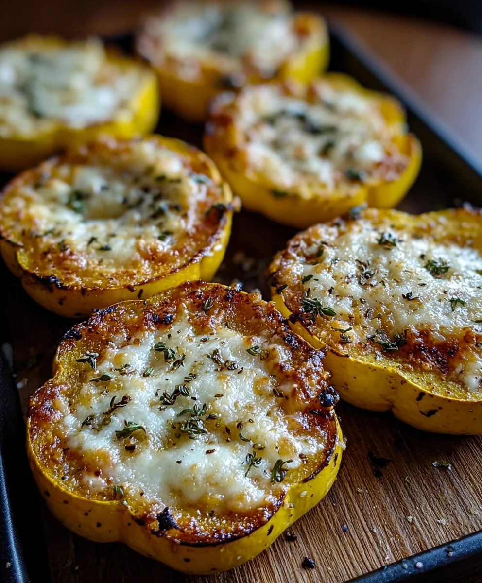 Cheesy Baked Squash Rounds Recipe-Easy Veggie Side