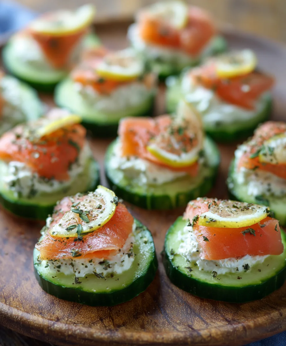 Smoked Salmon Cucumber Bites-Easy Appetizer