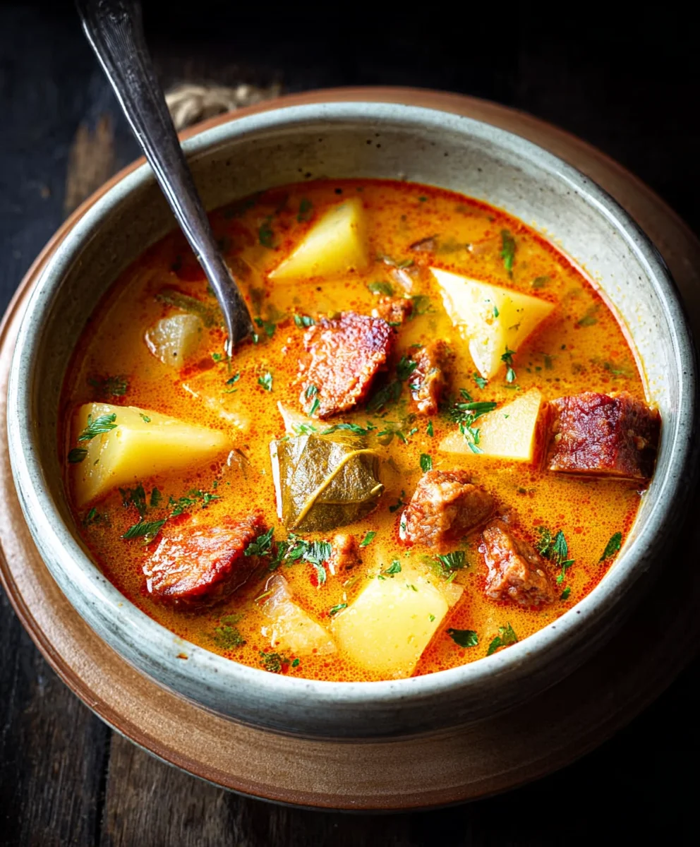 Spicy Beef Beef Chorizo Spanish Potato Soup Recipe