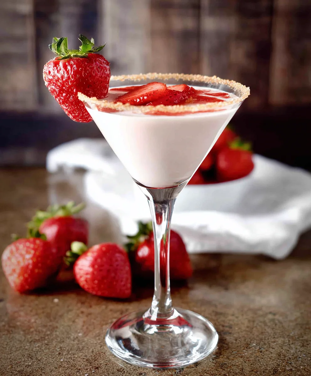 Strawberry Shortcake Martini- Delicious Non-Non-Non-Alcoholic Alternativeic Cocktail