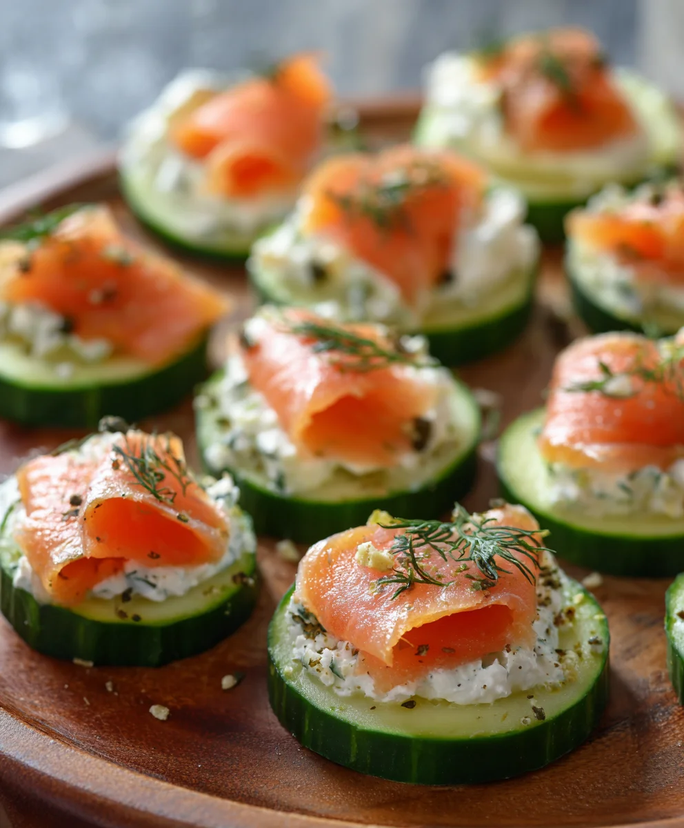 Smoked Salmon Cucumber Bites-Easy Appetizer