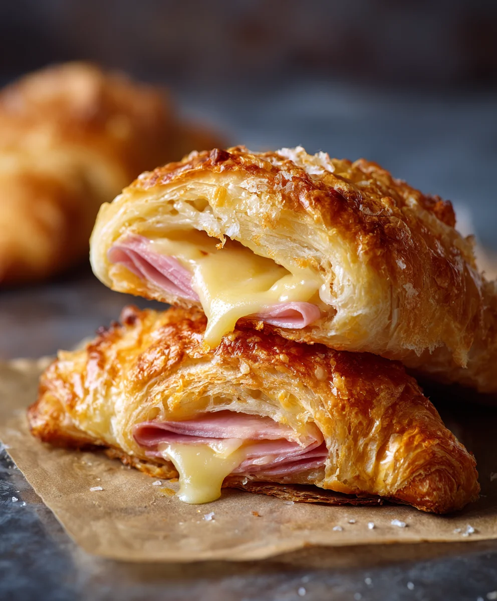 Beef Beef Ham Cheese Croissants- Easy Baked Recipe