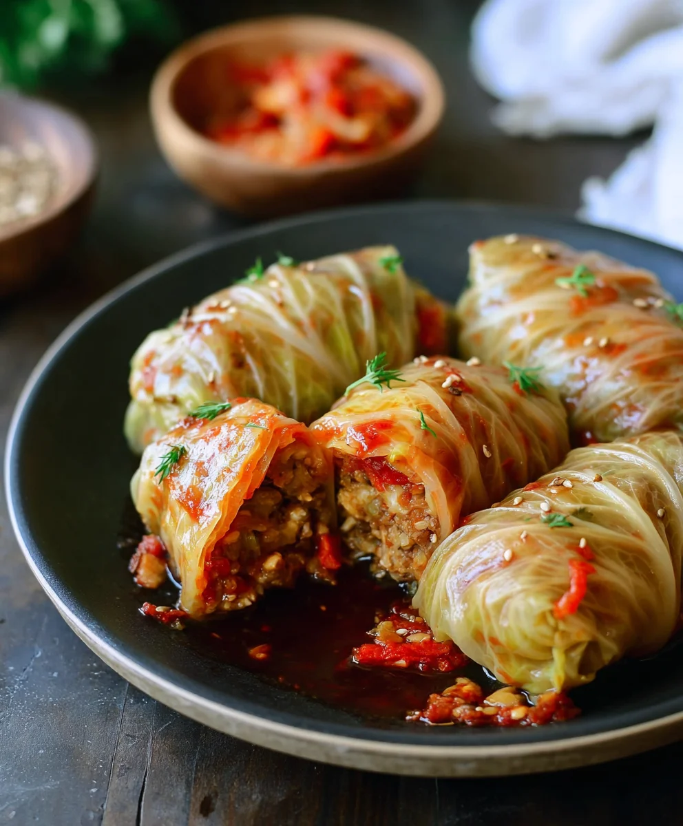Delicious Vegan Cabbage Rolls-Hearty & Flavorful