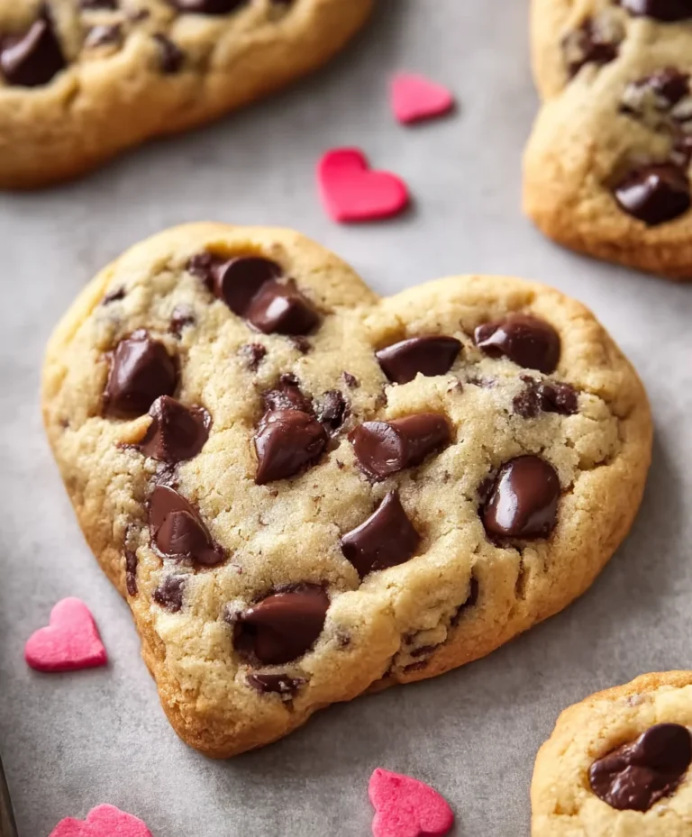Heart-Shaped Chocolate Chip Cookies- Easy & Delicious Recipe
