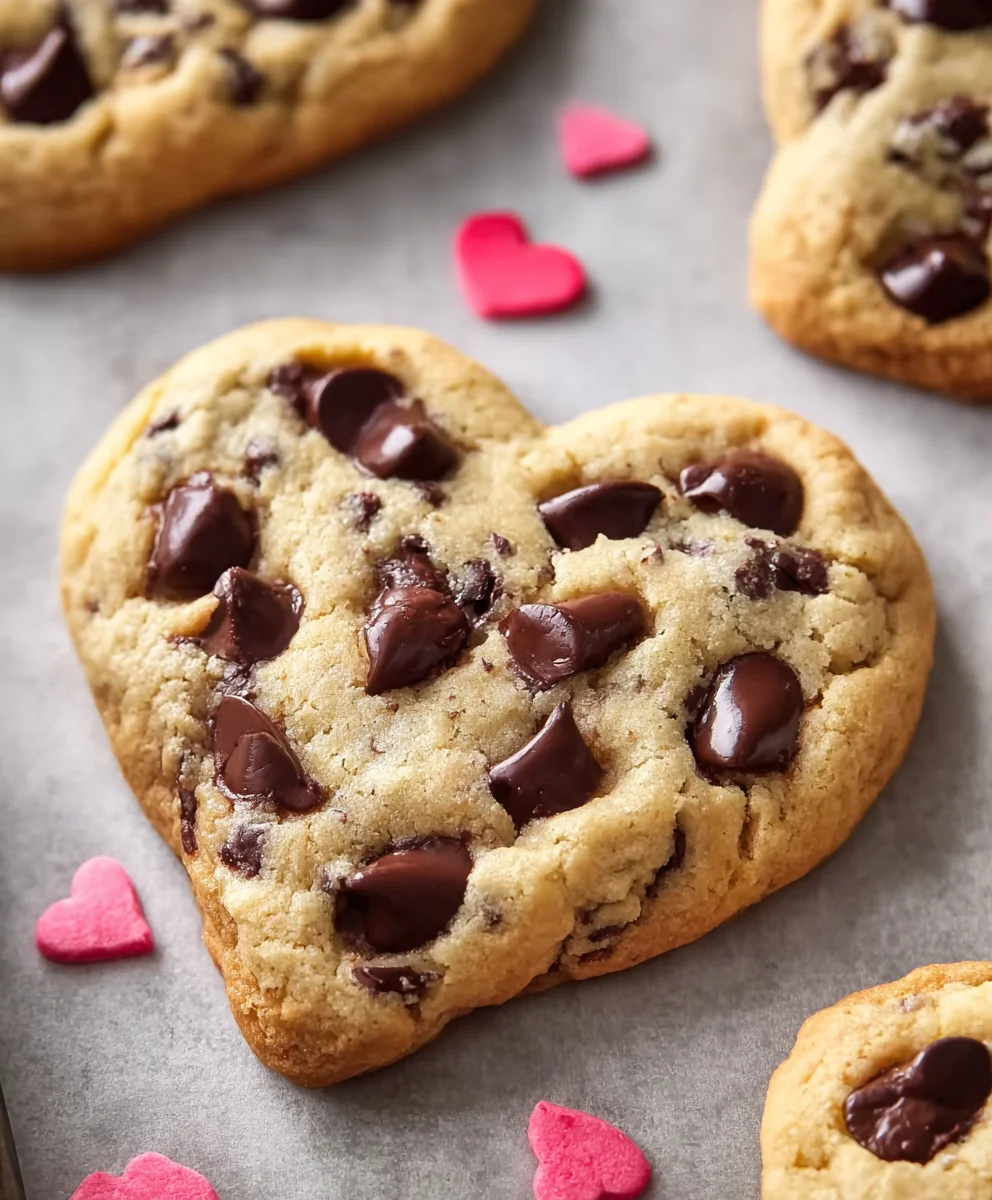 Heart-Shaped Chocolate Chip Cookies- Easy & Delicious Recipe