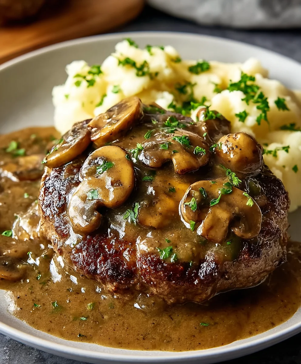 Bobby Flay Salisbury Steak-Mushroom Gravy Recipe