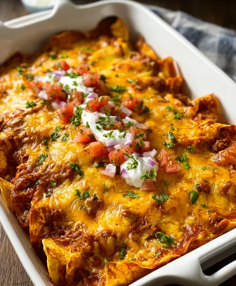 Easy Beef Tortilla Chip Enchiladas-Quick Meal