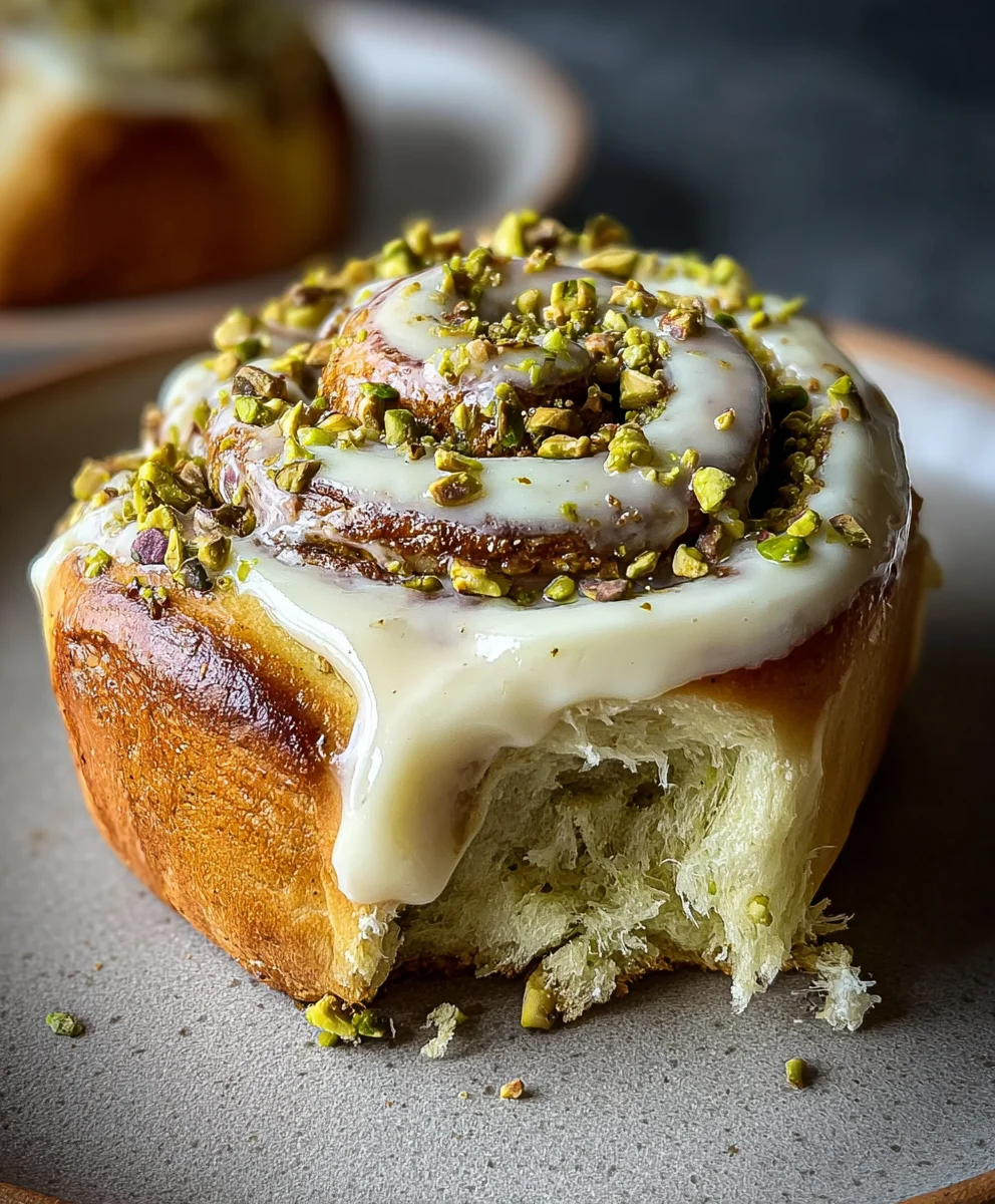Small Batch Pistachio Cinnamon Rolls-Creamy & Delicious